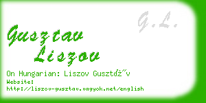 gusztav liszov business card